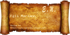 Egli Mariann névjegykártya